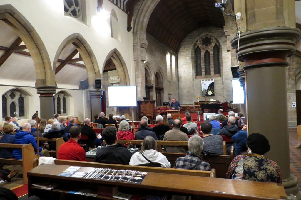 Wide image of interior of St Mark's Church New Ferry